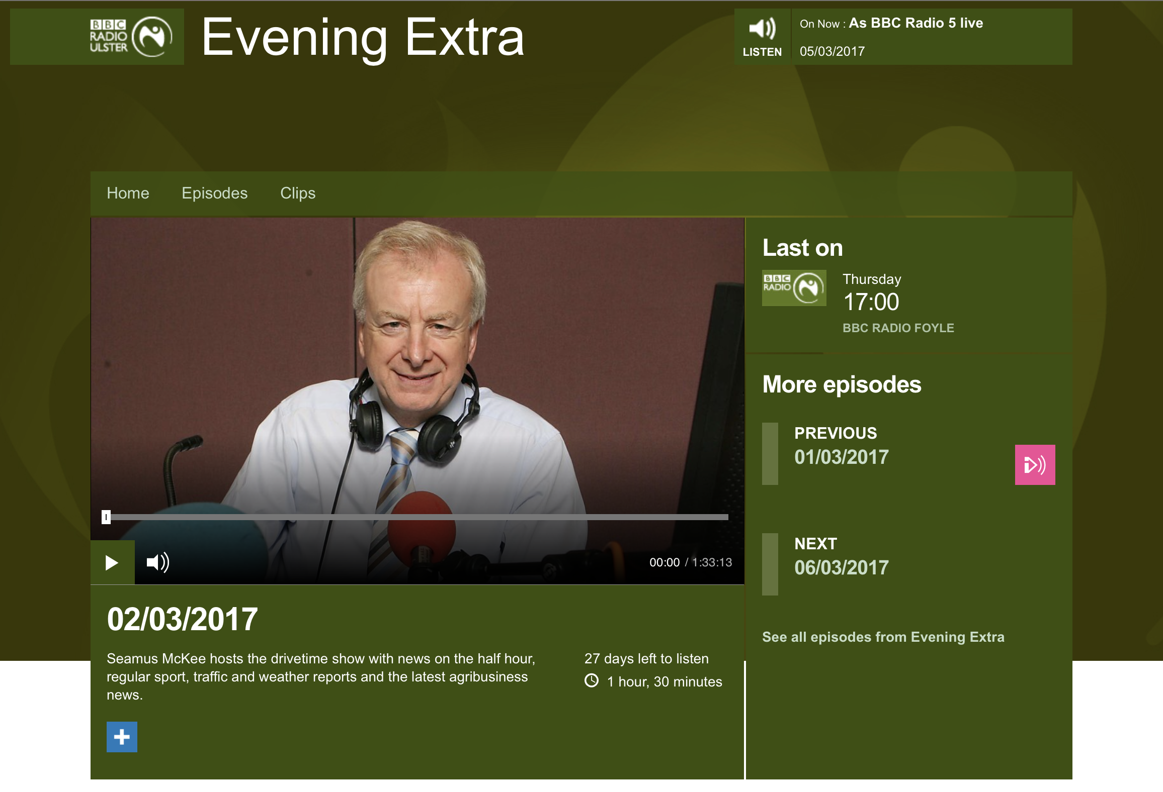 BBC Radio Ulster, Theatre Etiquette