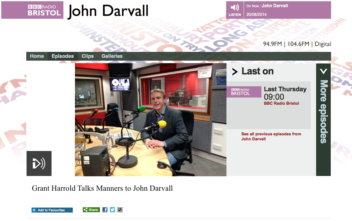 Grant Harrold on BBC Radio Bristol