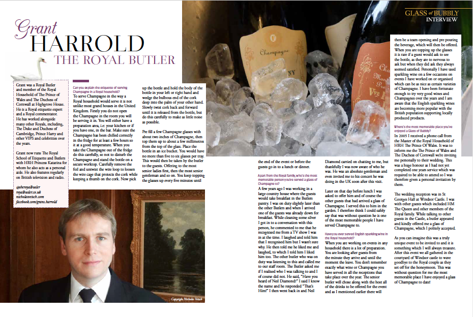 Glass of Bubble & Grant Harrold