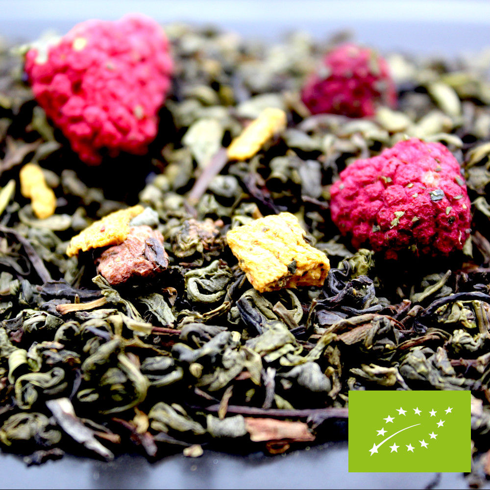 Trilogy of organic raspberry peach teas *