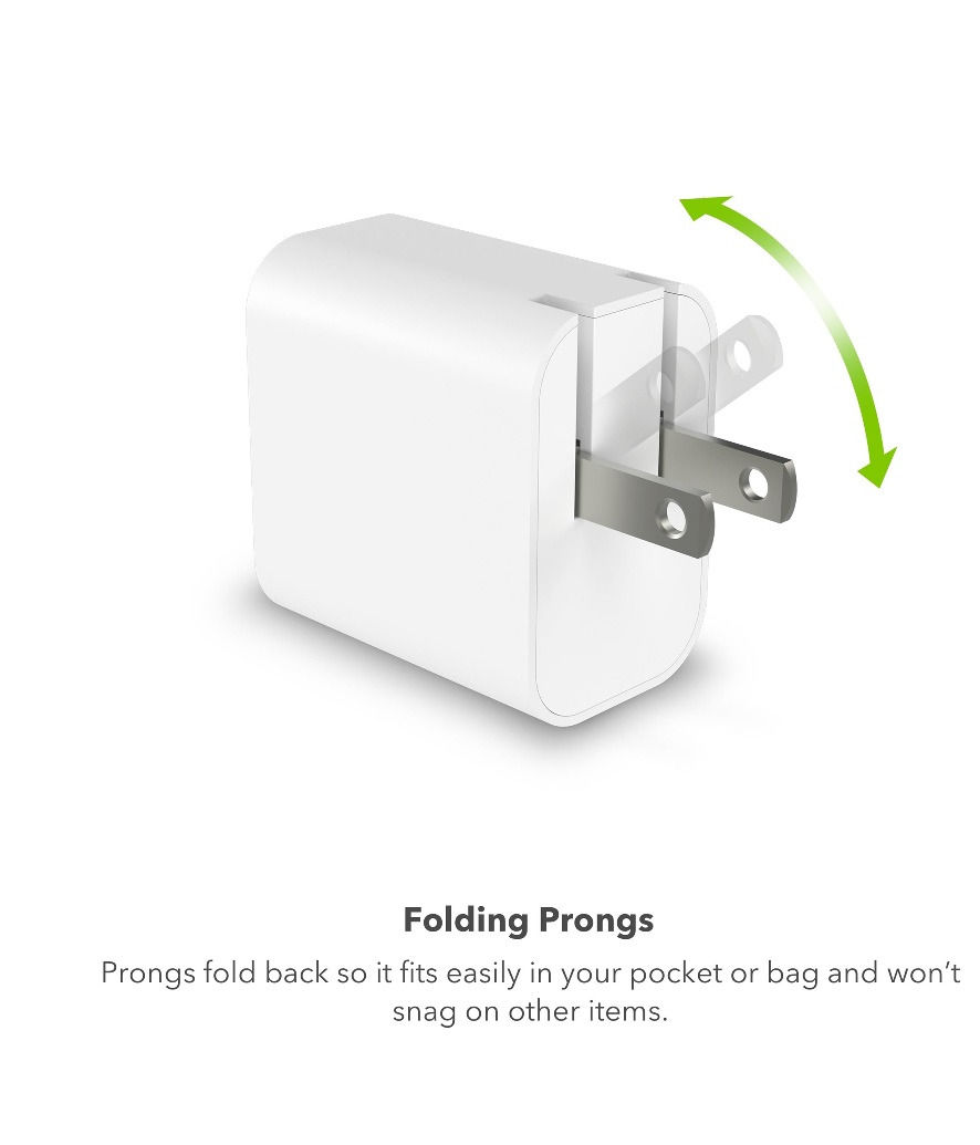 Thumbnail: Charger Ultra-Compact 25W Dual-Port with Folding Prongs