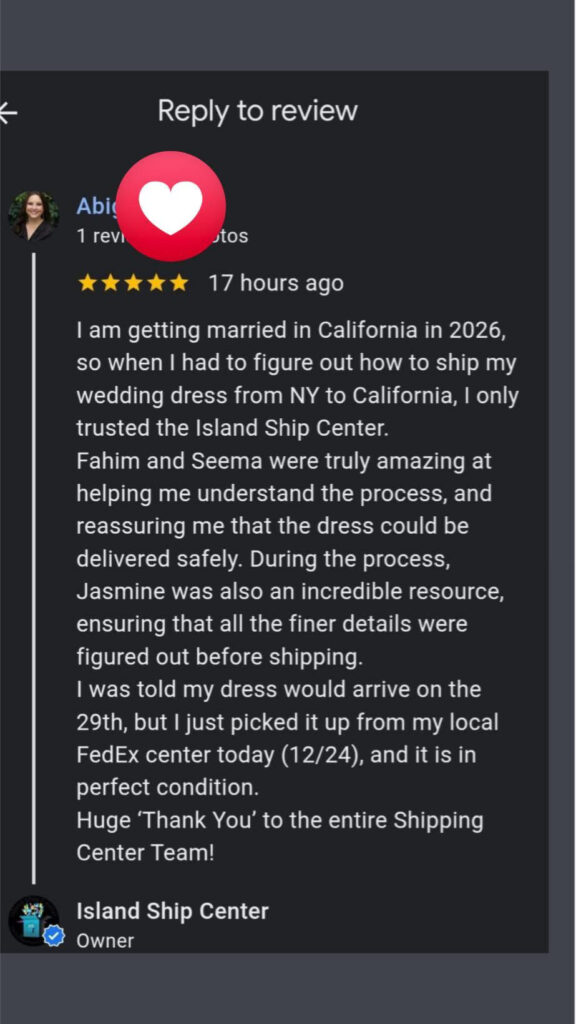 Saying yes to the dress shipment