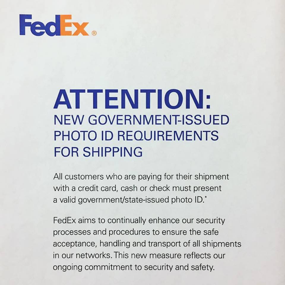 FedEx ID Requirement