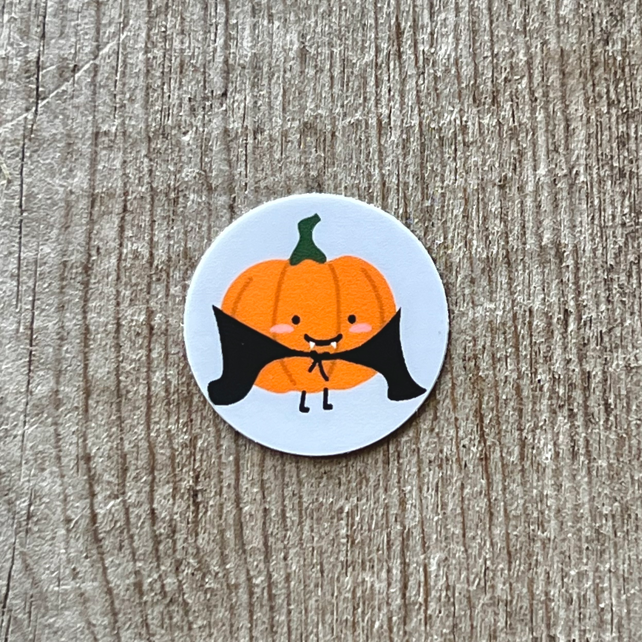 Pumpkin Vampire Circle Sticker