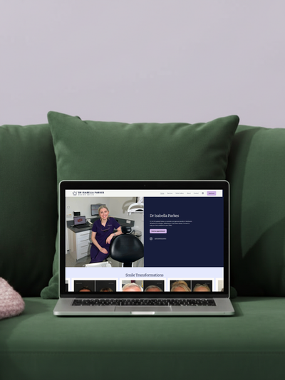 Website Design for Isabella Parkes Dentistry on a laptop screen
