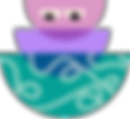 Abstract illustrated character representing family support