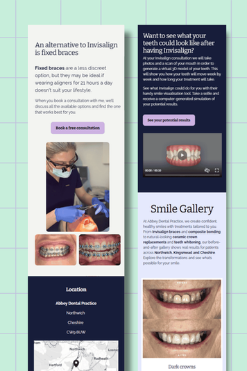 Squarespace dentist website design