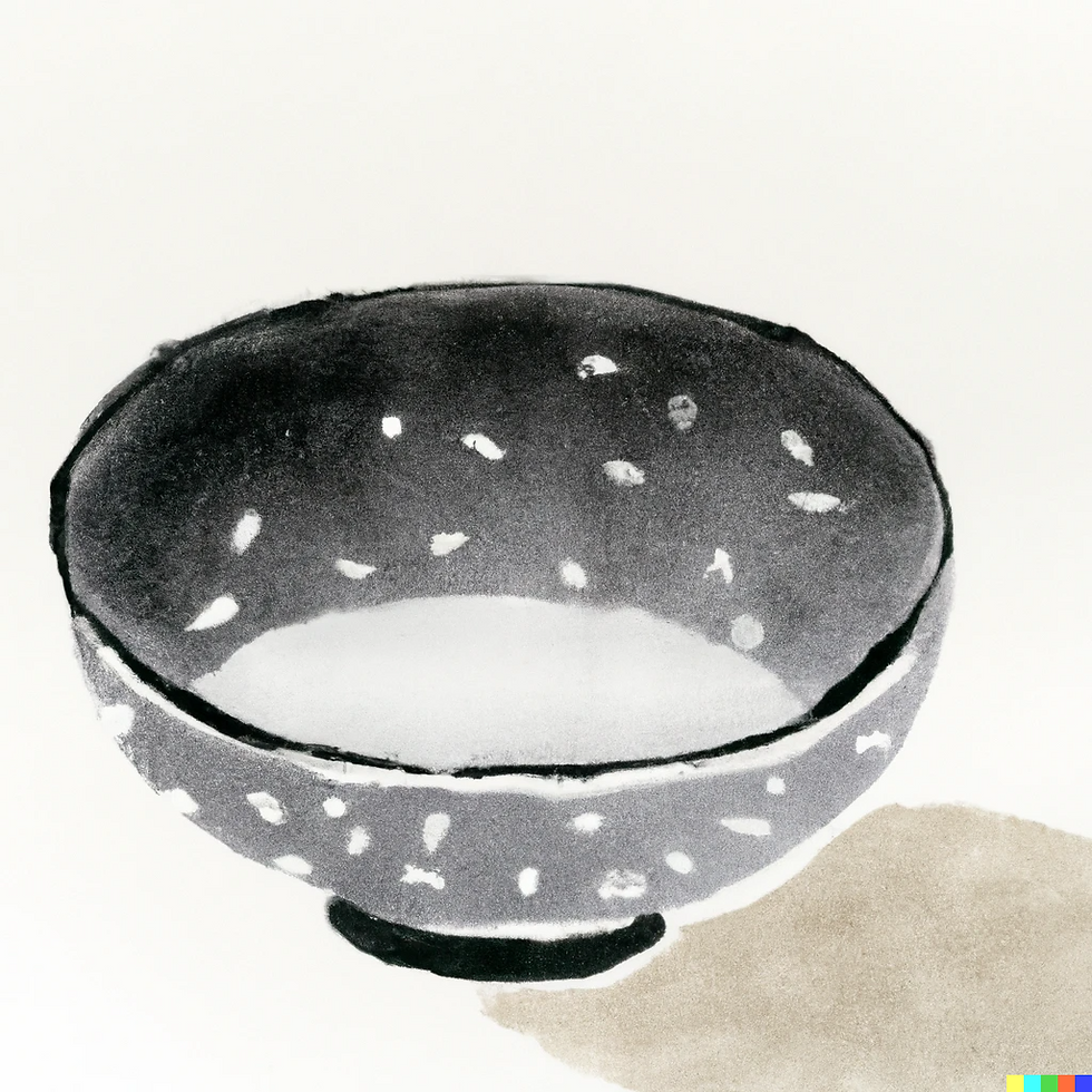 Japanese Ink drawing of a bowl