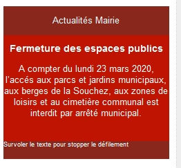 Fermeture des espaces publics