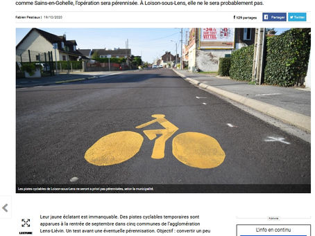 Les pistes cyclables temporaires.