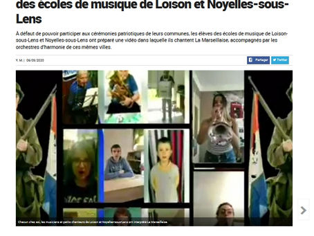 Marseillaise du 8 mai pour les élèves des écoles de musique de Loison et Noyelles-sous-Lens.