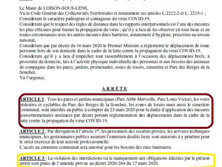 Respect de l’Arrêté municipal pour tous.