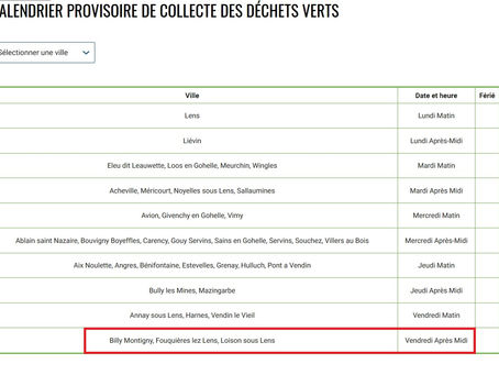 Collecte des déchets verts.