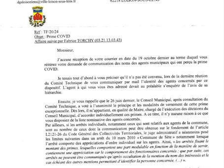 Réponse du Maire sur le comité technique.