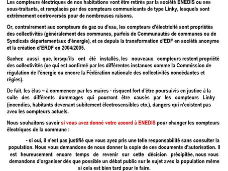 Courrier au Maire.