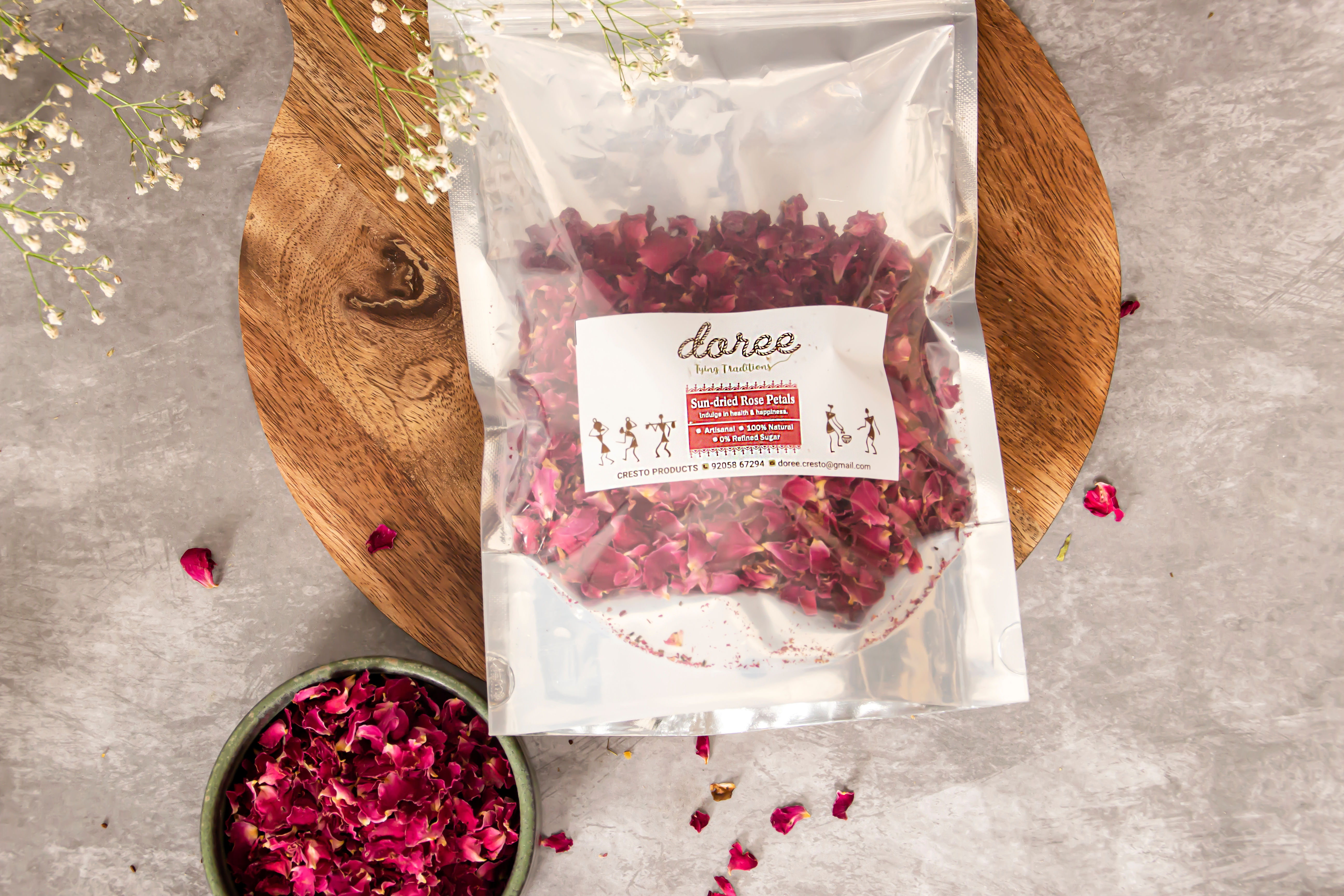 Rose Petals (whole, sun-dried)