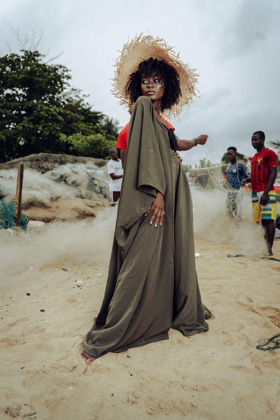 Thumbnail: Combat Green Kimono and Palazzo Set