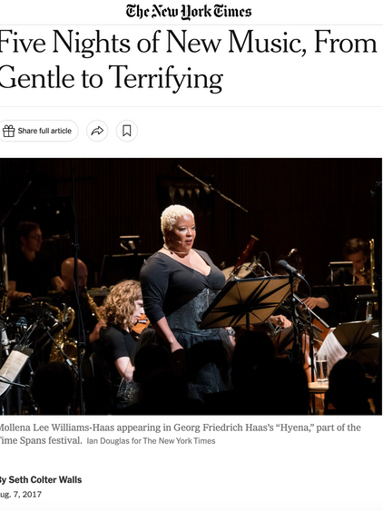 The New York Times about « Bloom » Five Nights of New Music, From Gentle to Terrifying By Seth Colter Walls Aug. 7, 2017