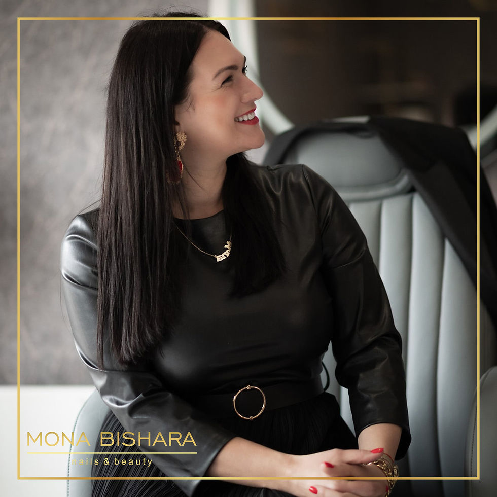 Salon owner Mona Bishara hosting a beauty workshop in her Coatbridge salon.