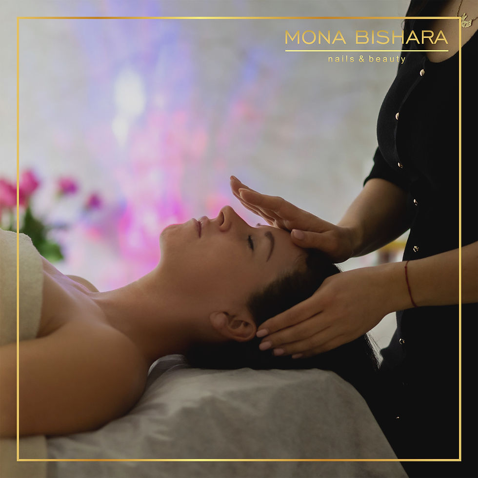 Ultrasonic facial with cooling algae mask and head–neck–shoulder-hand massage at Mona Bishara, Coatbridge.