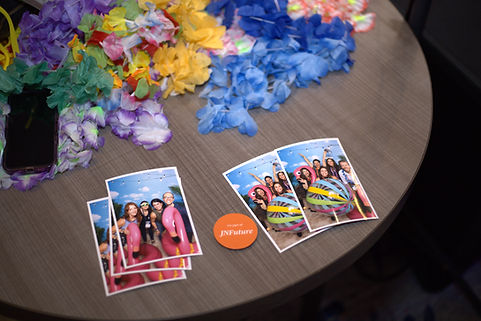 Custom photo prints displayed at a Miami Beach celebration