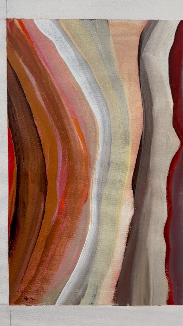 Thumbnail: earth soil texture abstract painting in a layered of terracotta colors with earth tone hues. Original painting 12x16 inch