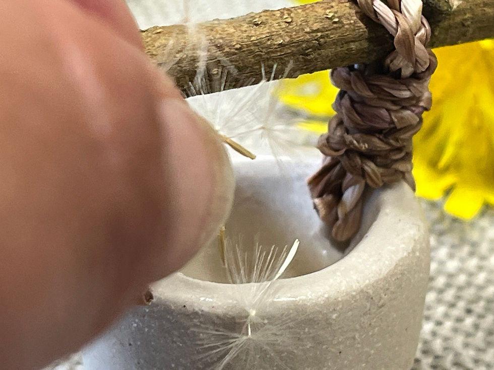 Miniaturebillede: Dandelion, Oak and Stoneware - Fairy Basket