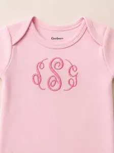 Thumbnail: Personalized Embroidered Baby Onesie | Custom Name Monogram Bodysuit