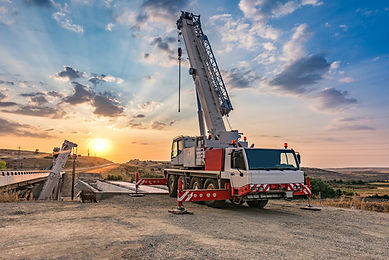 crane over sunset