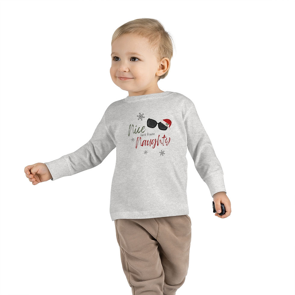 Thumbnail: Nice Until Proven Naughty Toddler Long Sleeve Tee