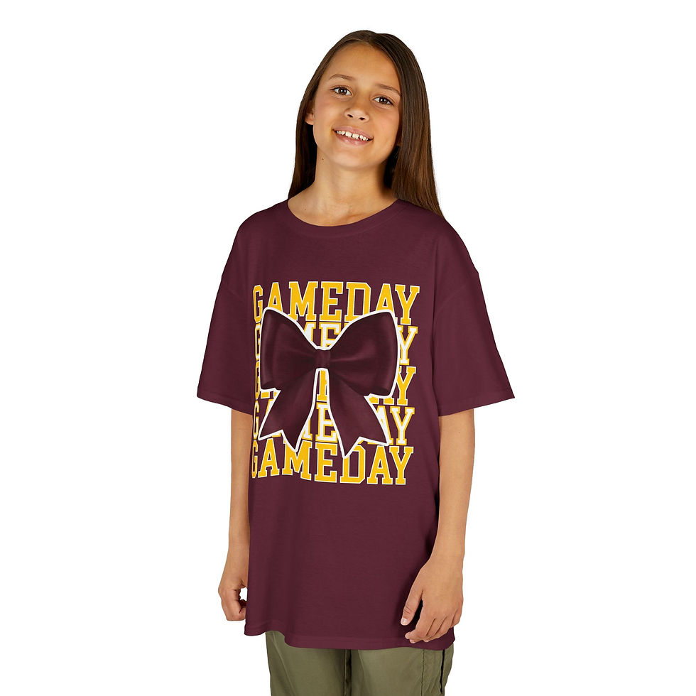 Thumbnail: Kids 'Gameday' Gold Bow T-Shirt