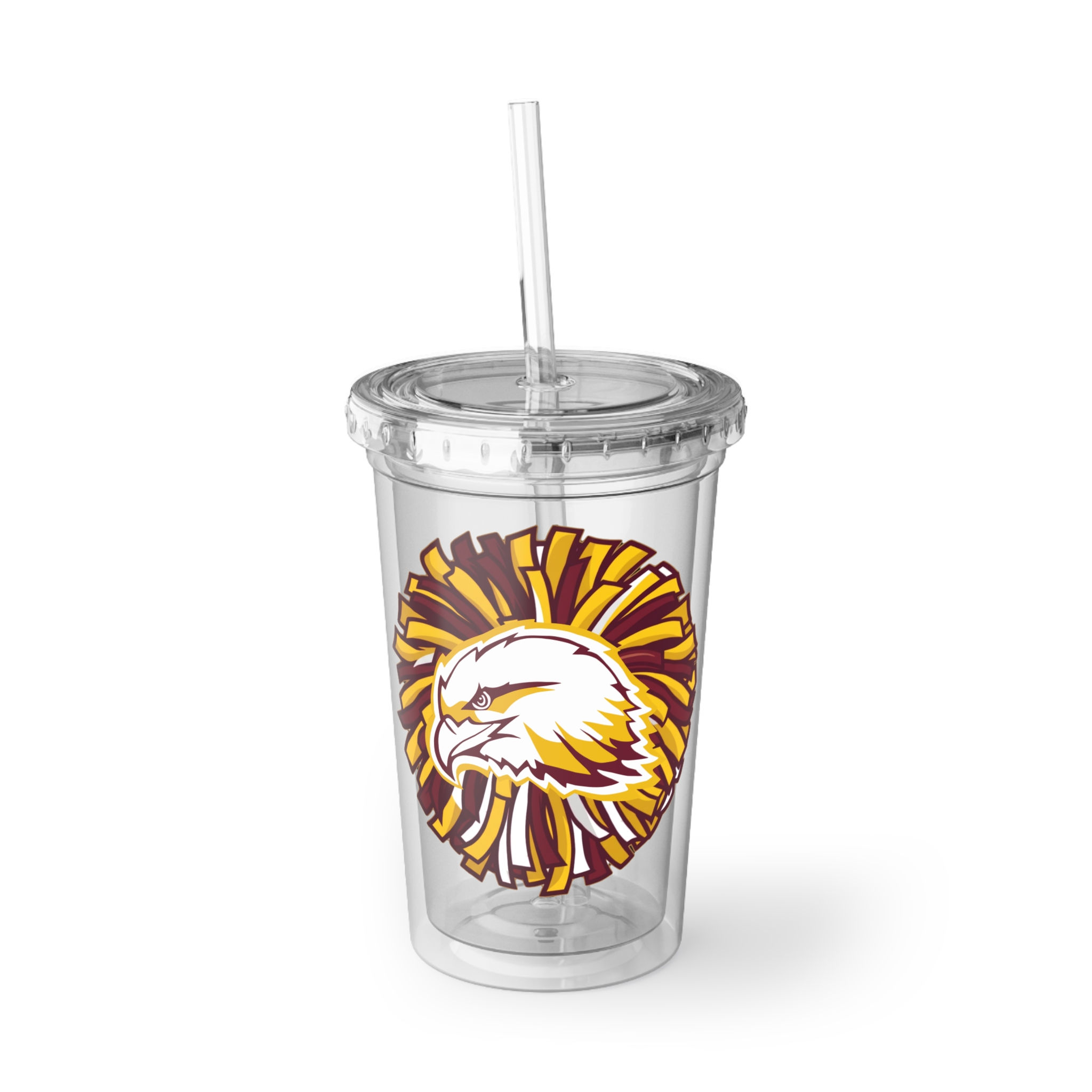 Eagle Pom-Pom Acrylic Tumbler — Cheerleader Spirit Cup