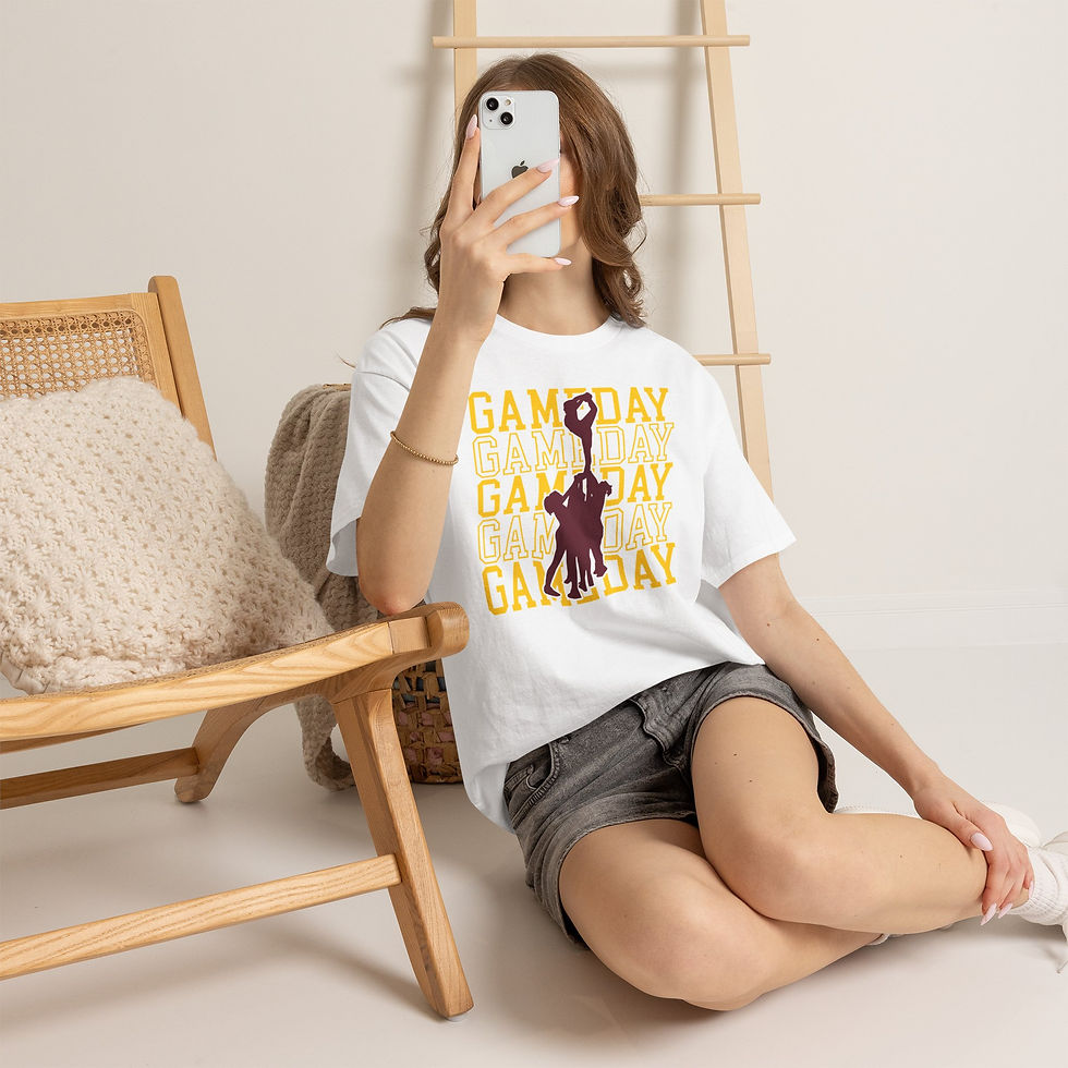Thumbnail: Game Day Cheerleading T-Shirt — 'GAMEDAY' Stacked Design