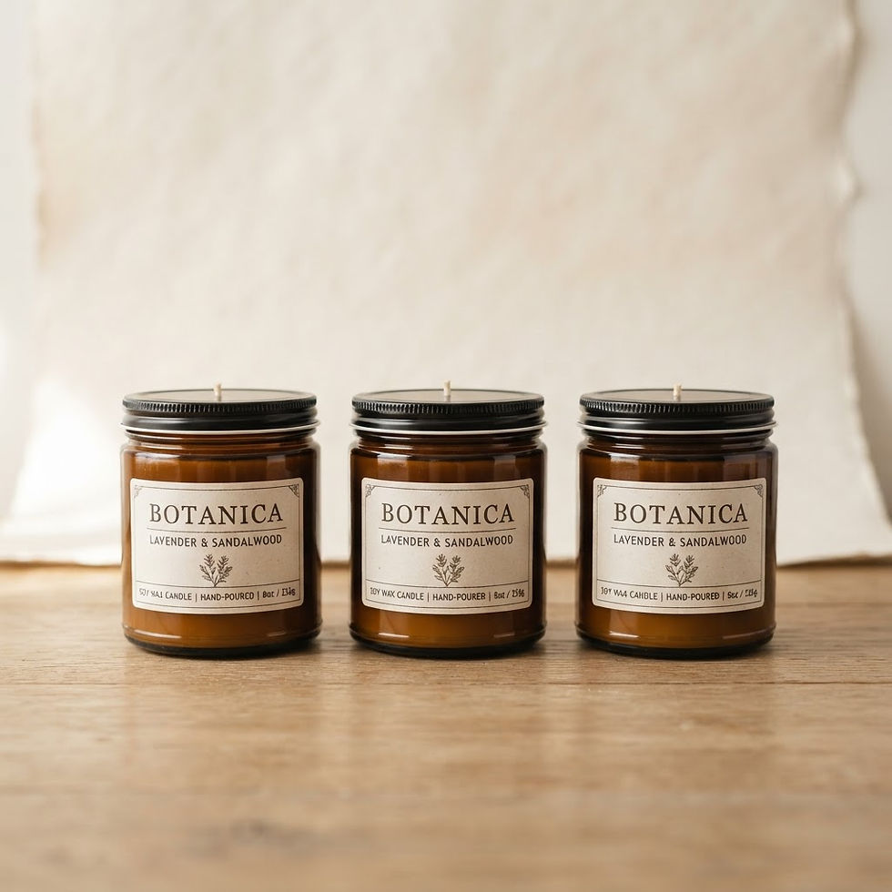 Amber Glass Candle Trio