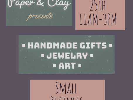 Pop-Up Shop at Paper & Clay 11/25/2023✨
