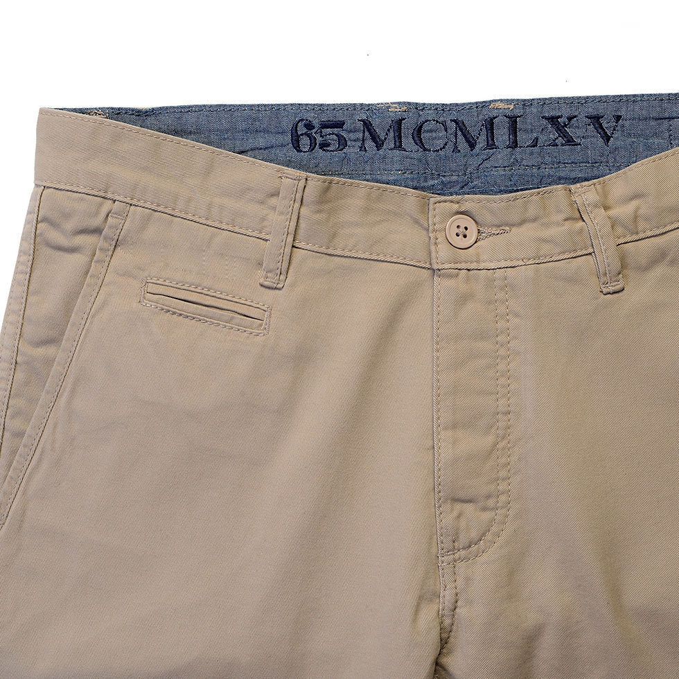 Thumbnail: front view close up -Men's khaki chinos