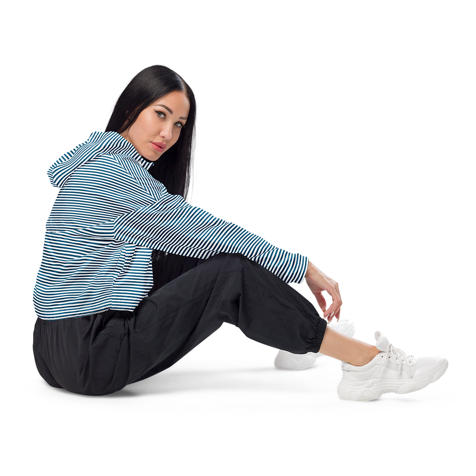 Thumbnail: beach windbreaker for women model sitting on ground in style