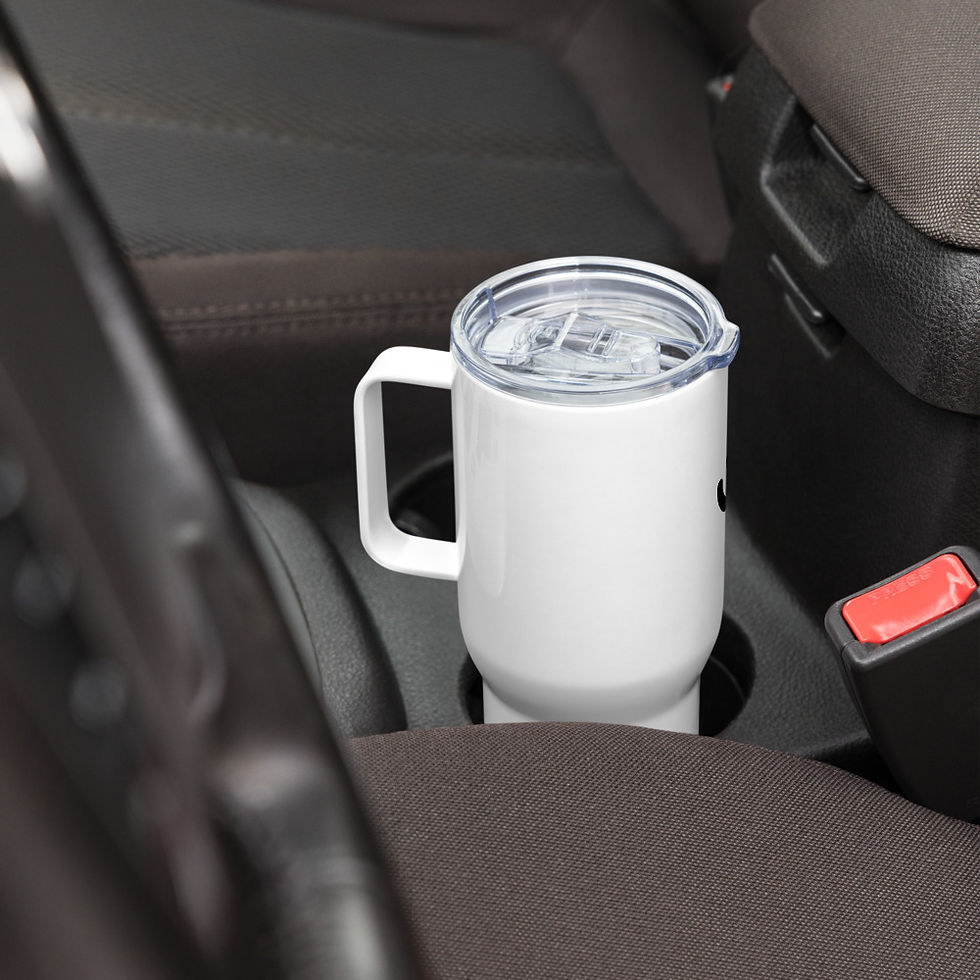 Thumbnail: This is just an image travel mug with a handle in car.