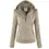Thumbnail: Premium Leather Winter Jacket for Women Beige without model