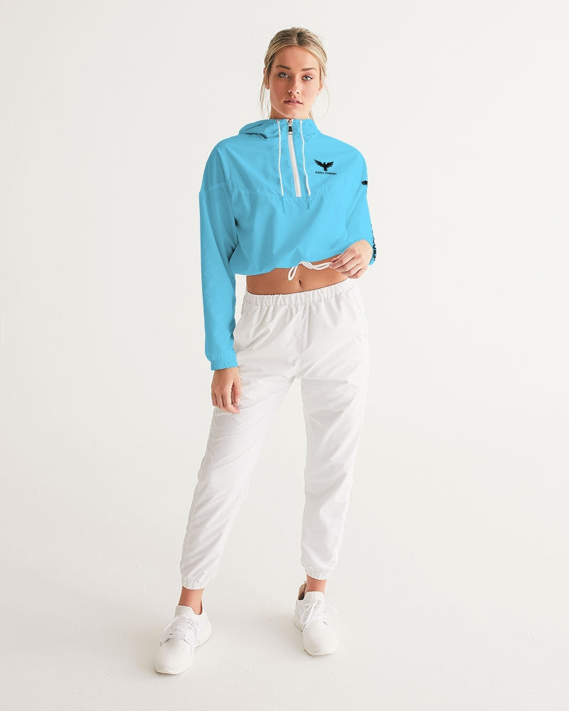 Thumbnail: Front view of the premium Coastal Breeze cropped windbreaker showcasing the half-zip closure and side-slit pockets.