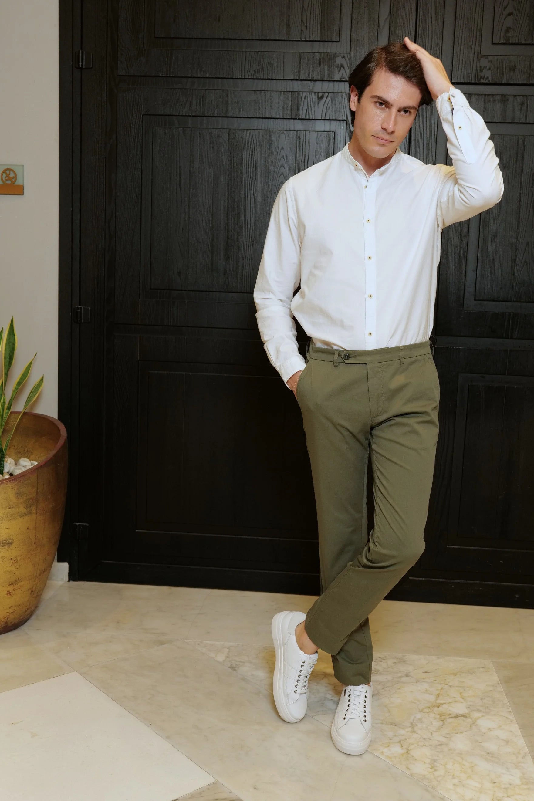 Premium cotton chinos - main image