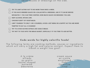 Handy tips for eating out