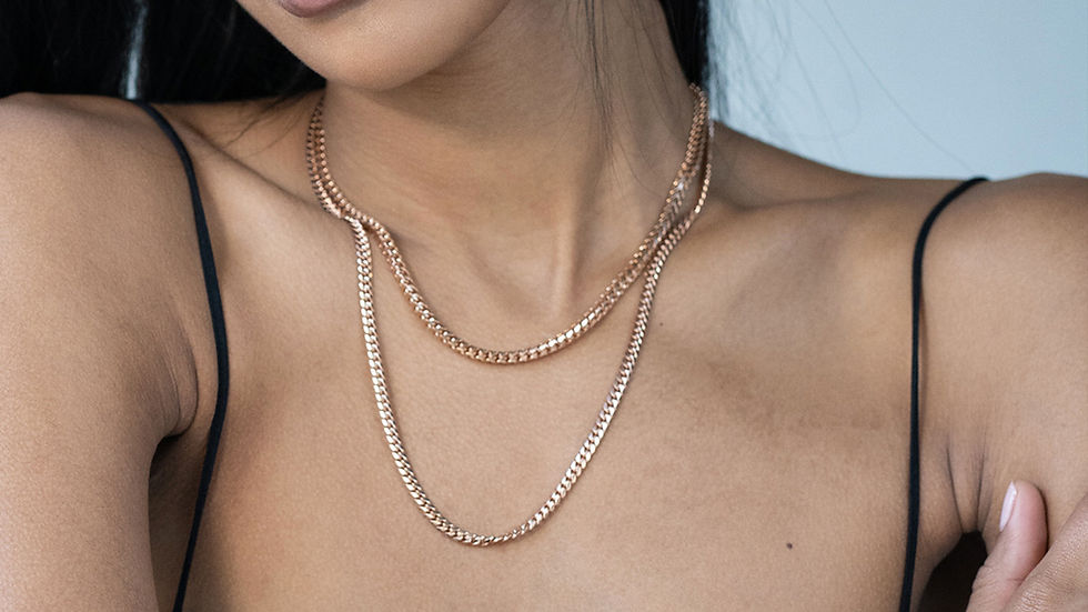 lichiban photographs solid rose gold miami cuban link jewelry model