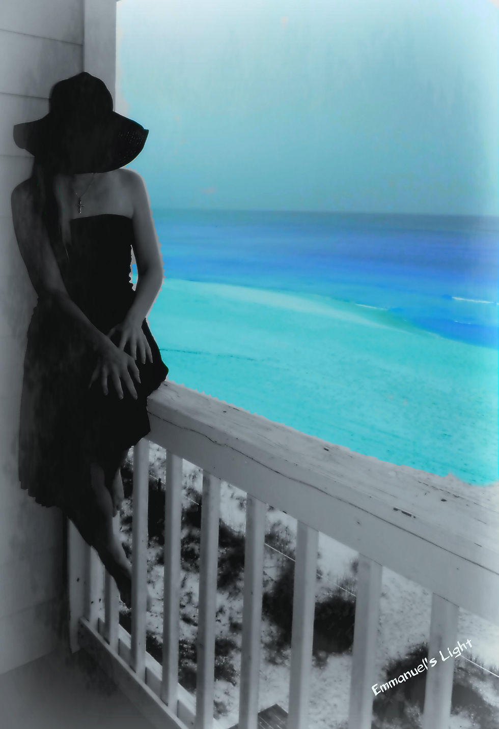 Black on Deck Blue Water Signed EL