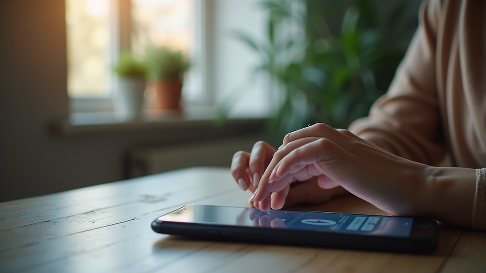Close-up view of a smartphone displaying a mental health app interface