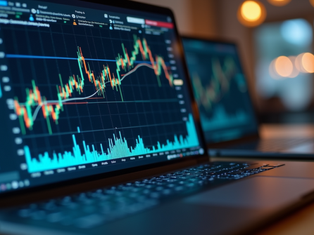financial intelligence tools on laptops showing business data