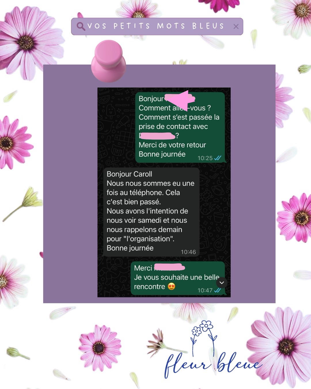 Échange SMS anonymisé