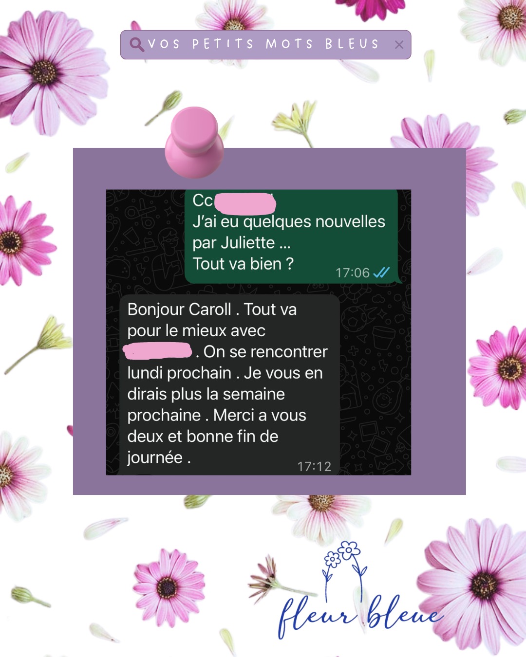 Échange SMS anonymisé