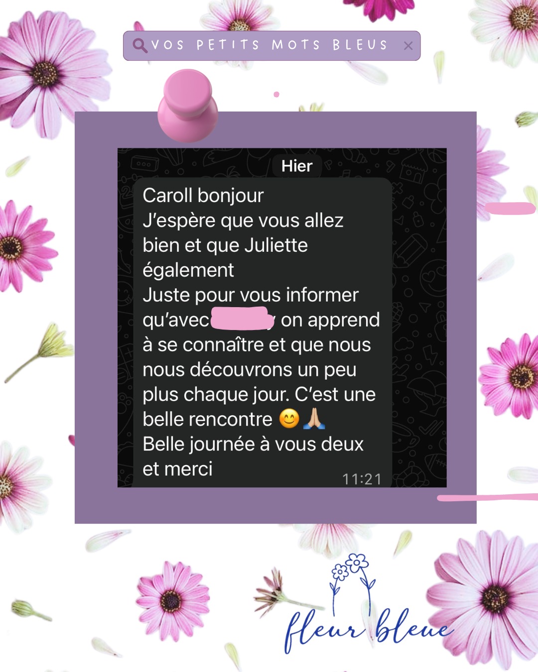 Échange SMS anonymisé
