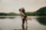 Couple embracing in a lake